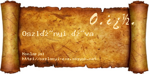 Oszlányi Éva névjegykártya